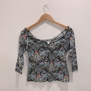 NWT Guess Multi Colour Scalloped Detail Top sz M